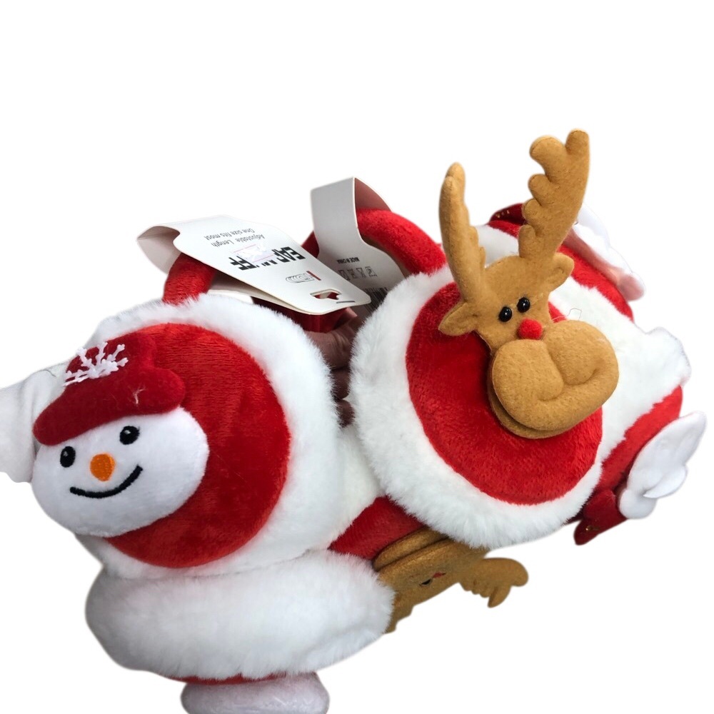 🎄Festive Christmas Red and White Plush Santa,dear or snowman earmuffs